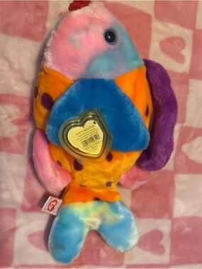 Ty Multicolor Plush Fish in Blue, Purple, Orange, Pink, Yellow